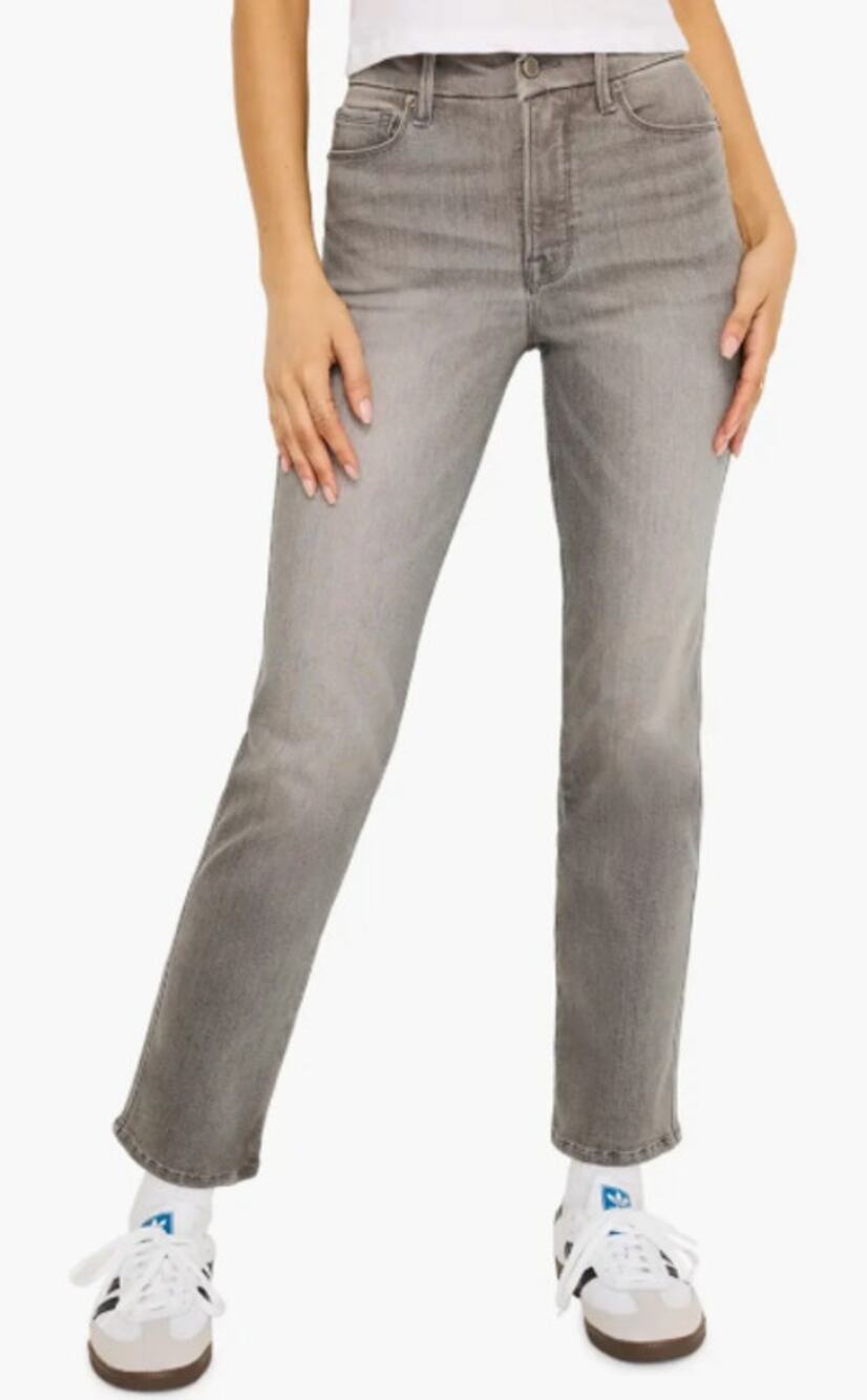 Good American Good Curve Super High Rise Straight Leg Jeans Size 2/26 Grey